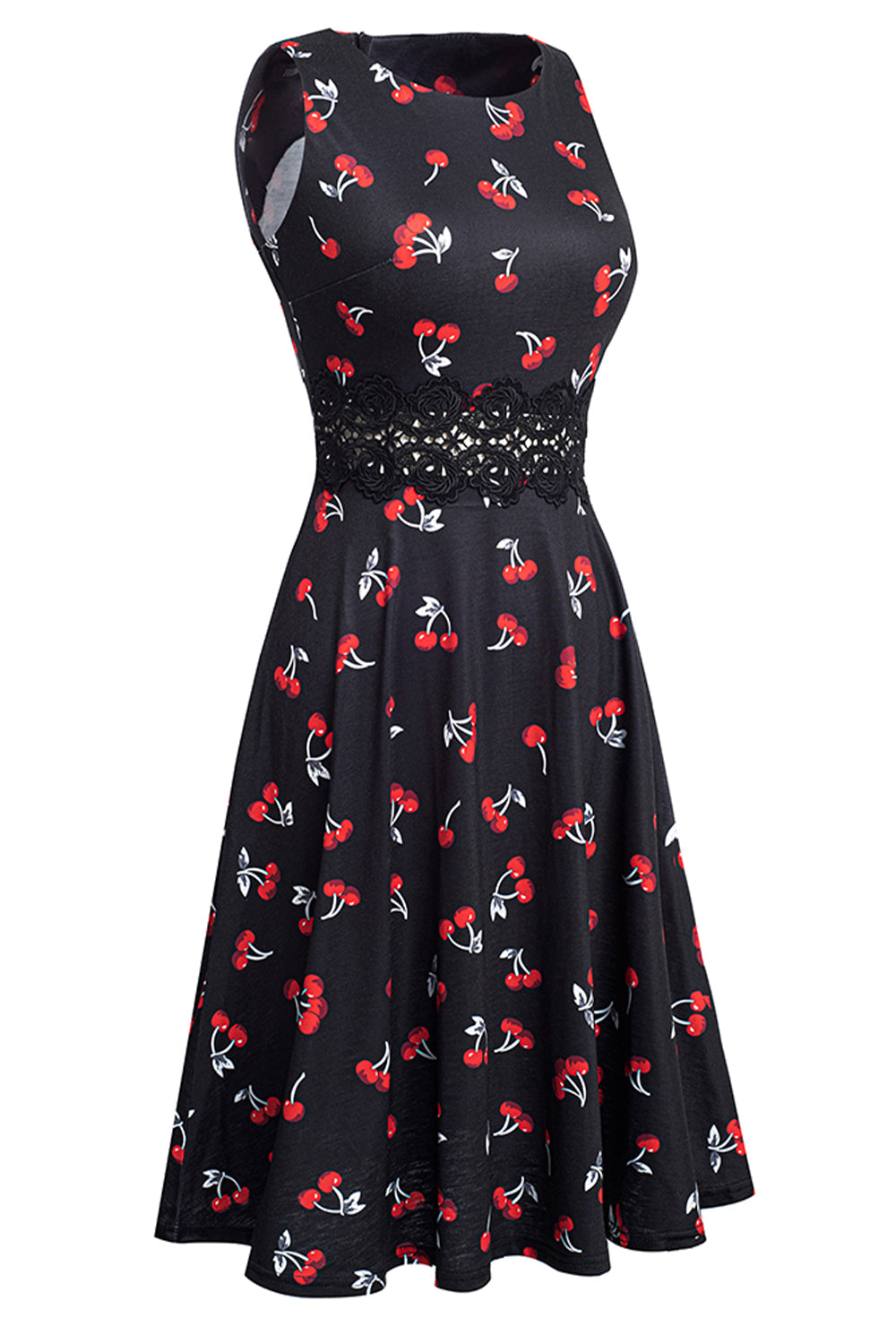 Printed Smocked Waist Sleeveless Dress