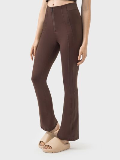 Zipper Detail High Waist Active Pants