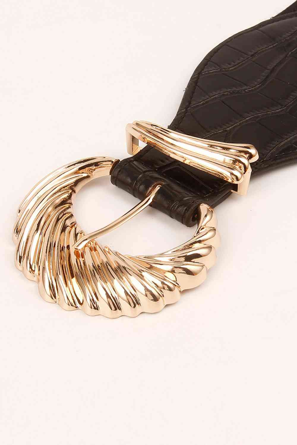 Shell Alloy Buckle Elastic Belt