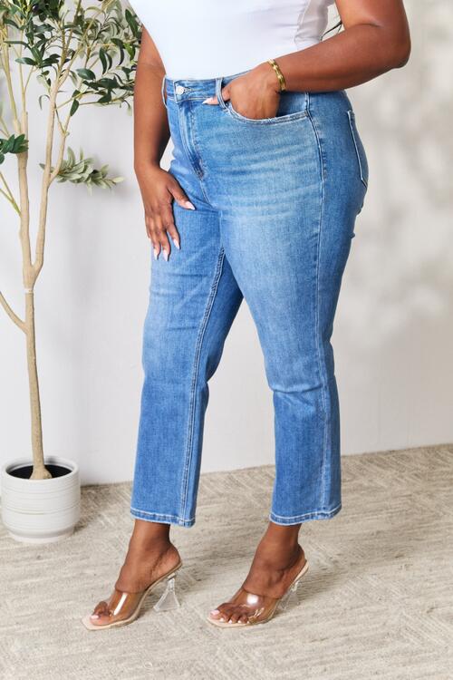 BAYEAS Full Size High Waist Straight Jeans