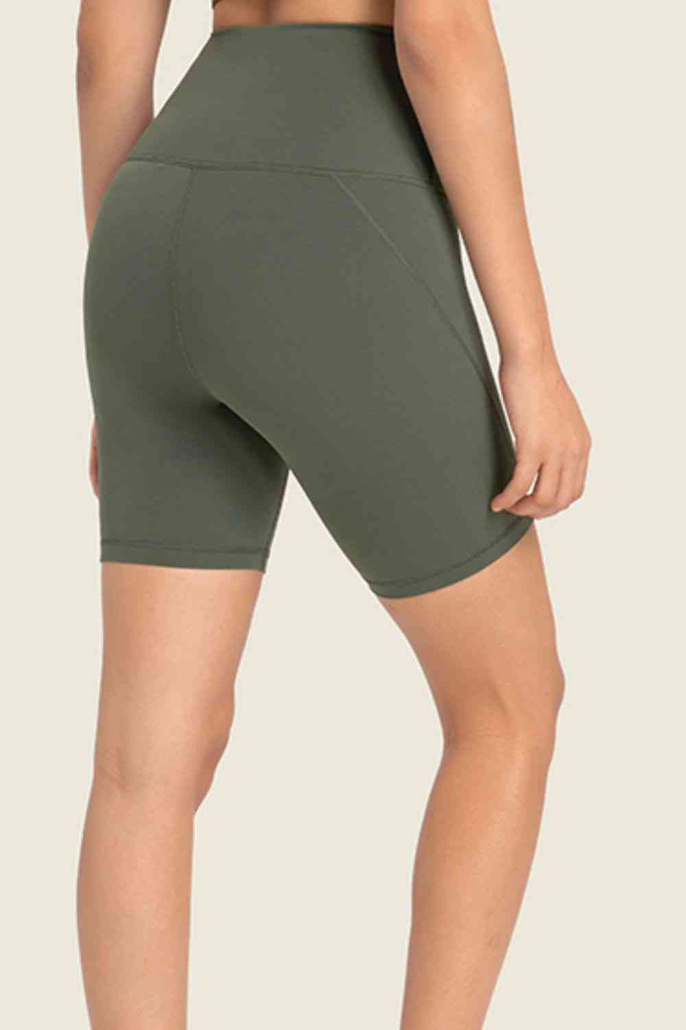 Seamless High-Rise Wide Waistband Biker Shorts