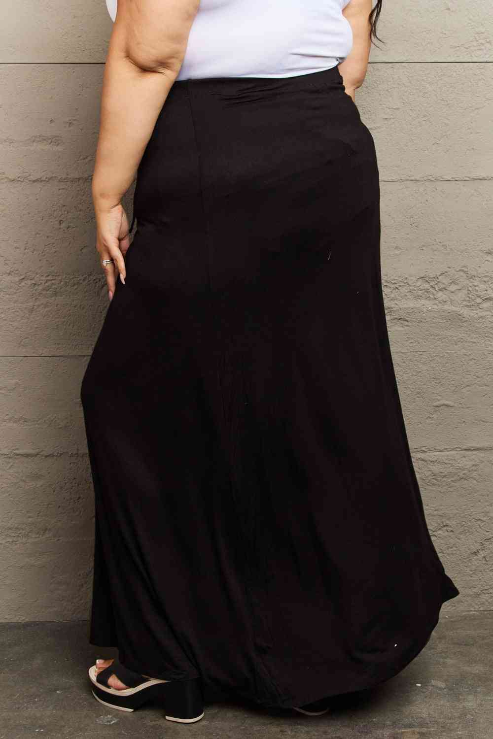 Culture Code For The Day Full Size Flare Maxi Skirt in Black