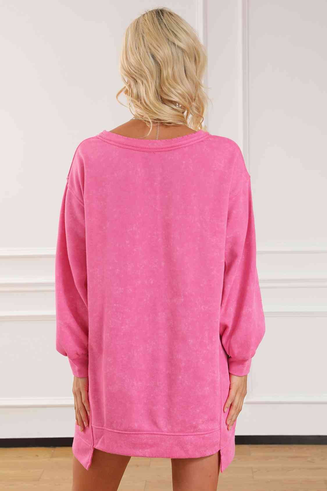 Exposed Seams Long Sleeve Sweatshirt