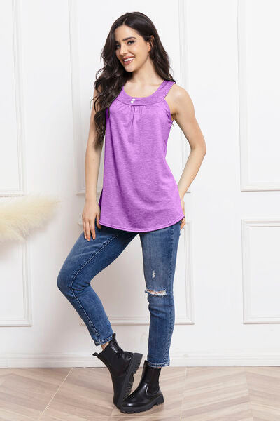 Round Neck Sleeveless Top