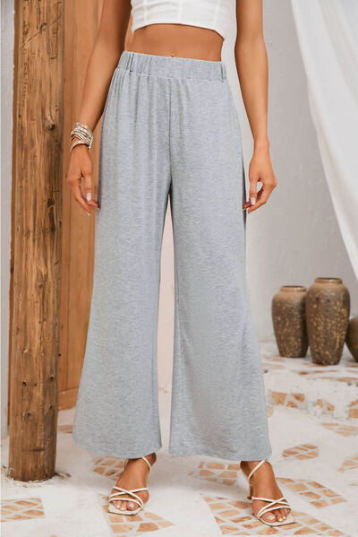 Slit Elastic Waist Pants