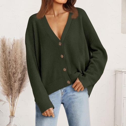 V-Neck Button Front Cardigan