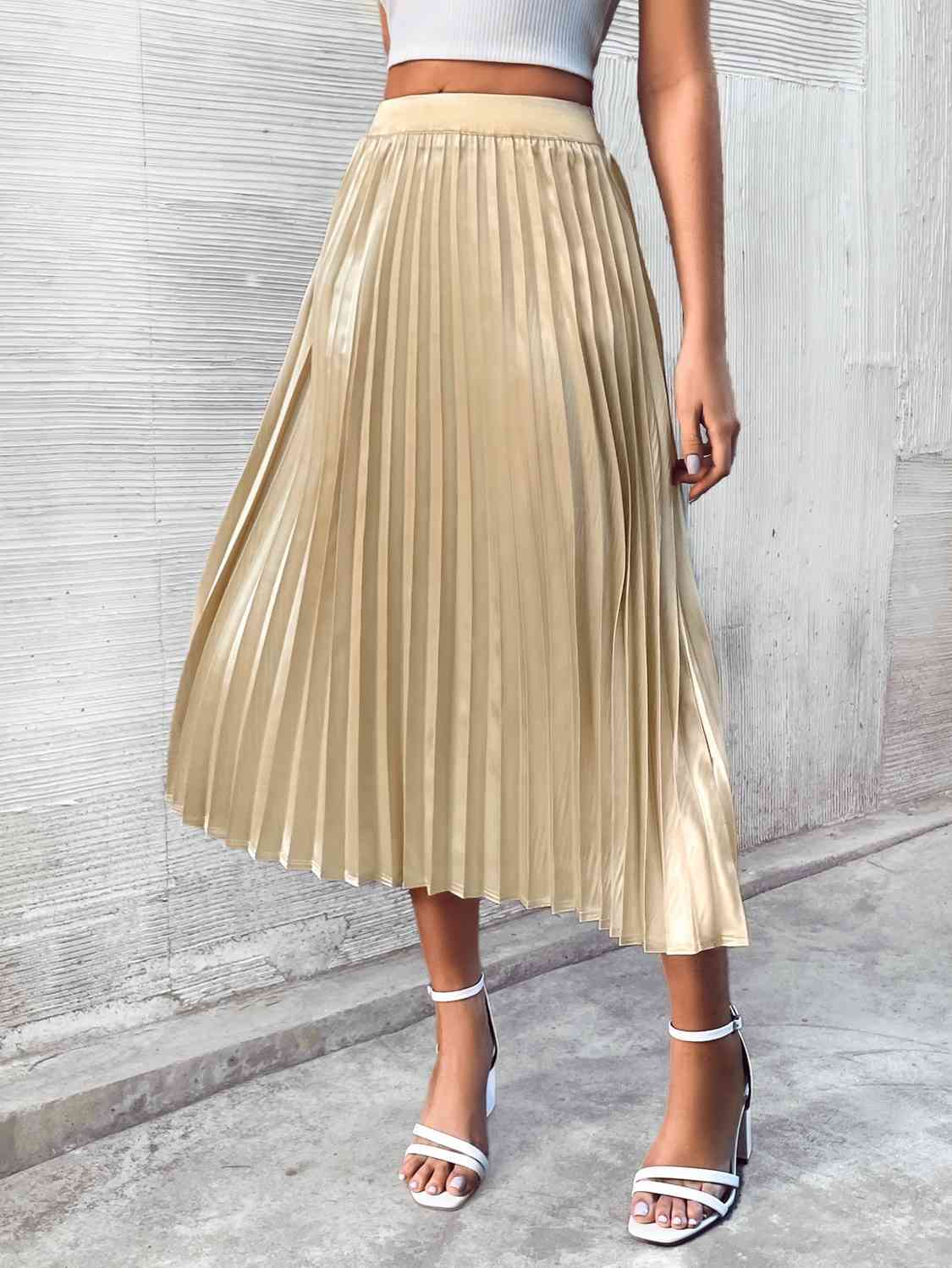 Pleated Midi Skirt