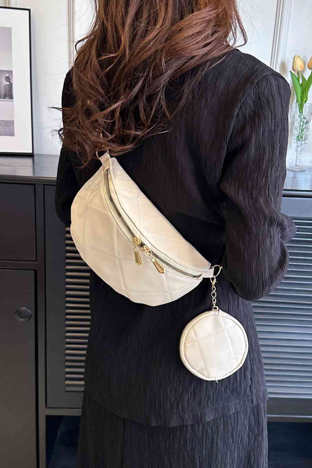 PU Leather Sling Bag with Small Purse