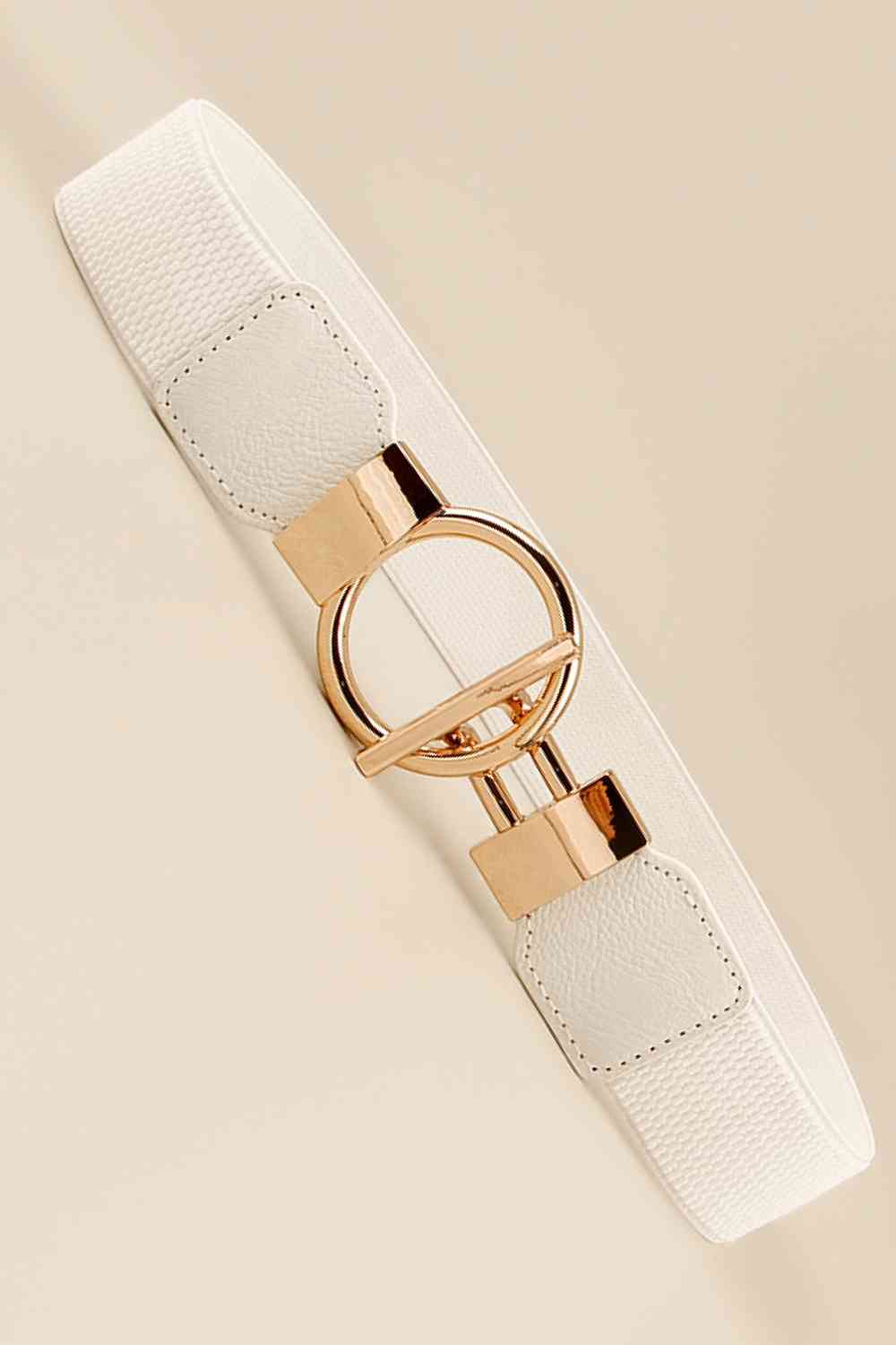 Circle Shape Buckle Zinc Alloy Buckle PU Leather Belt