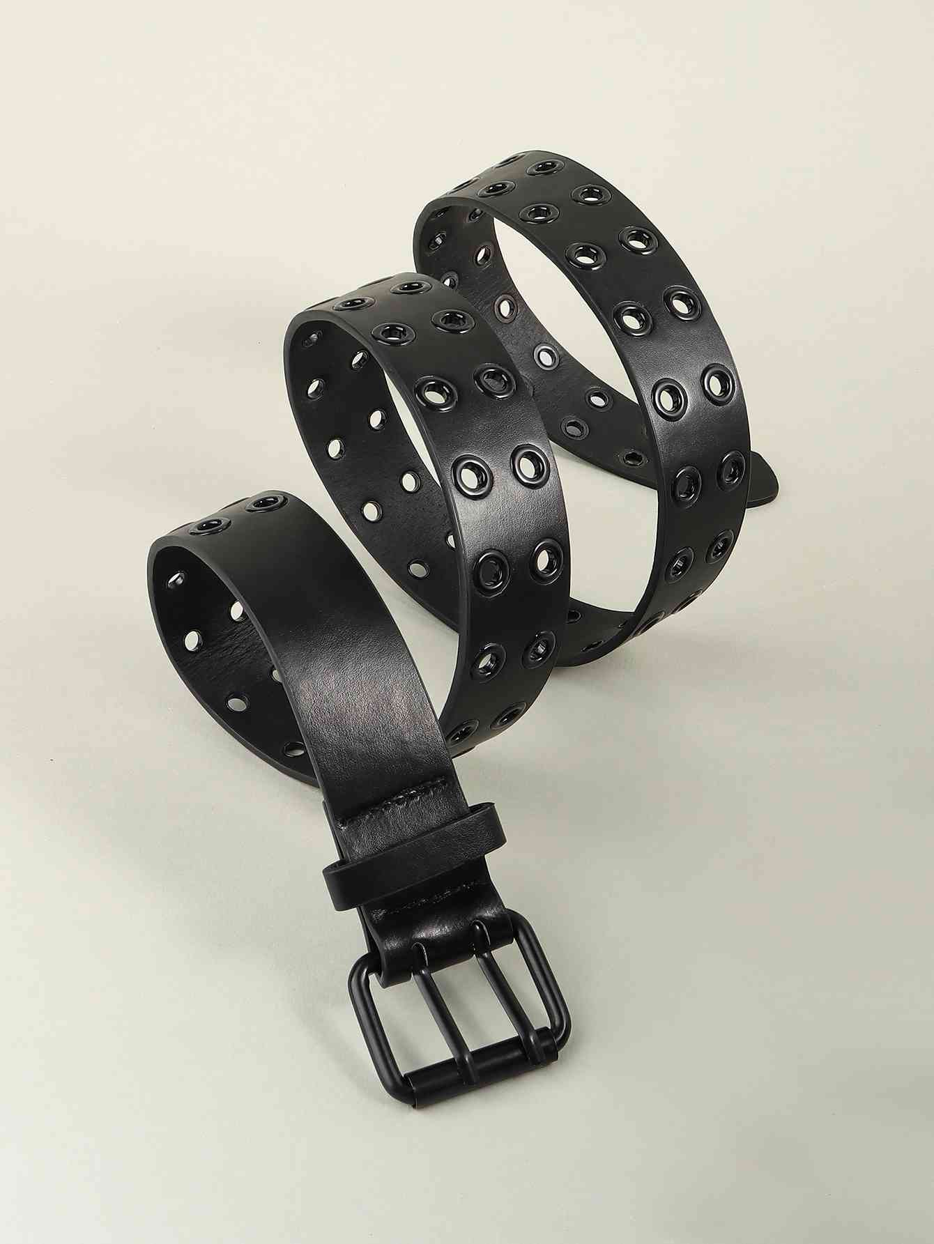 Grommet PU Leather Belt