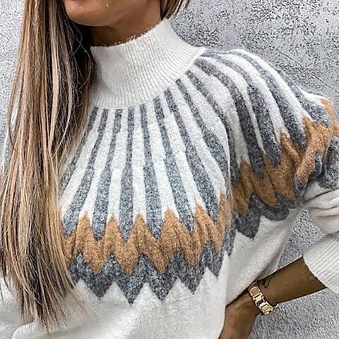 Mock Neck Long Sleeve Sweater