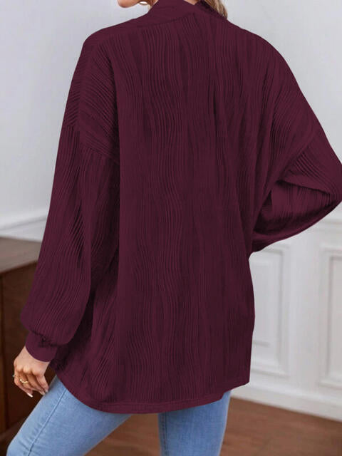 Open Front Lantern Sleeve Cardigan