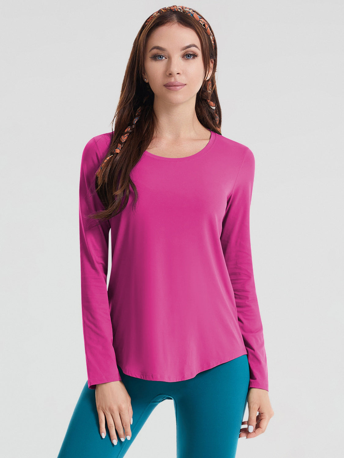 Round Neck Long Sleeve Sports Top