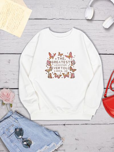 THE GREATEST LOVESTORY EVERTOLD Round Neck Sweatshirt