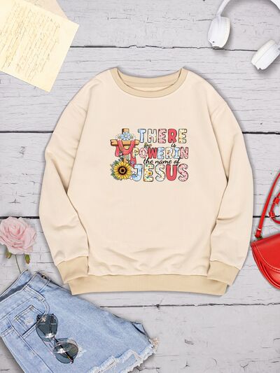 THERE IS POWER IN THE NAME OF JESUS Round Neck Sweatshirt