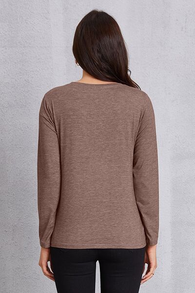 COFFEE SUNSHINE Round Neck Long Sleeve T-Shirt