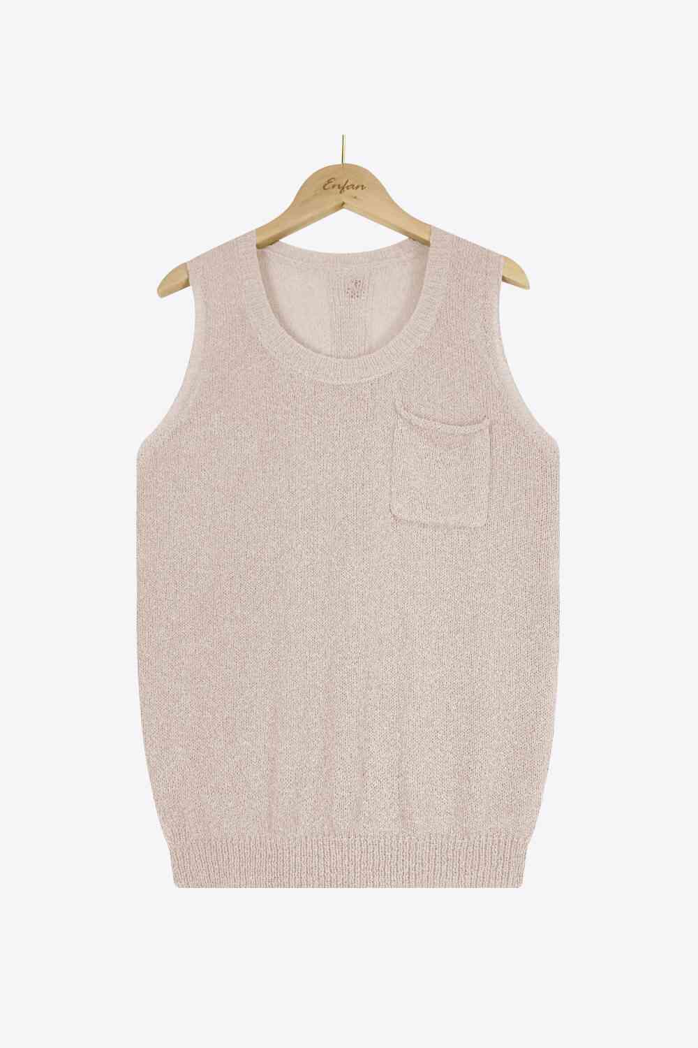 Buttoned Pocket Knit Tank