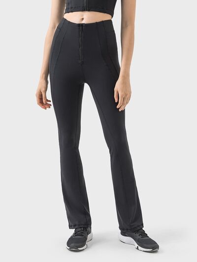 Zipper Detail High Waist Active Pants