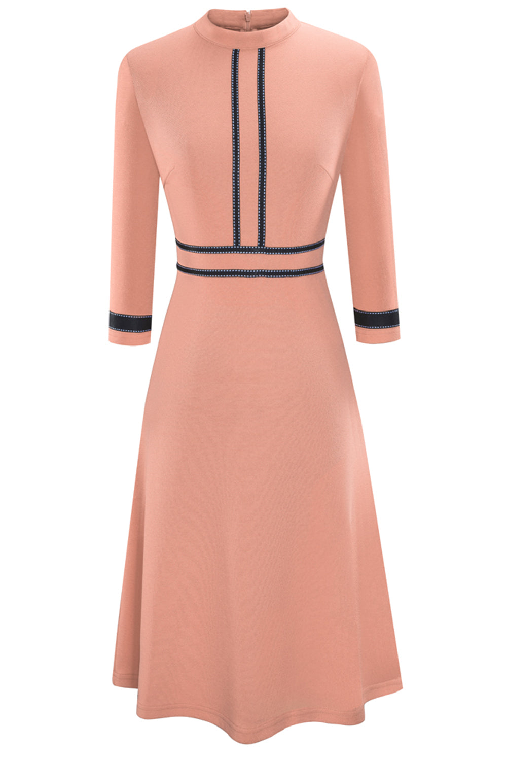 Round Neck Three-Quater Sleeve Dress