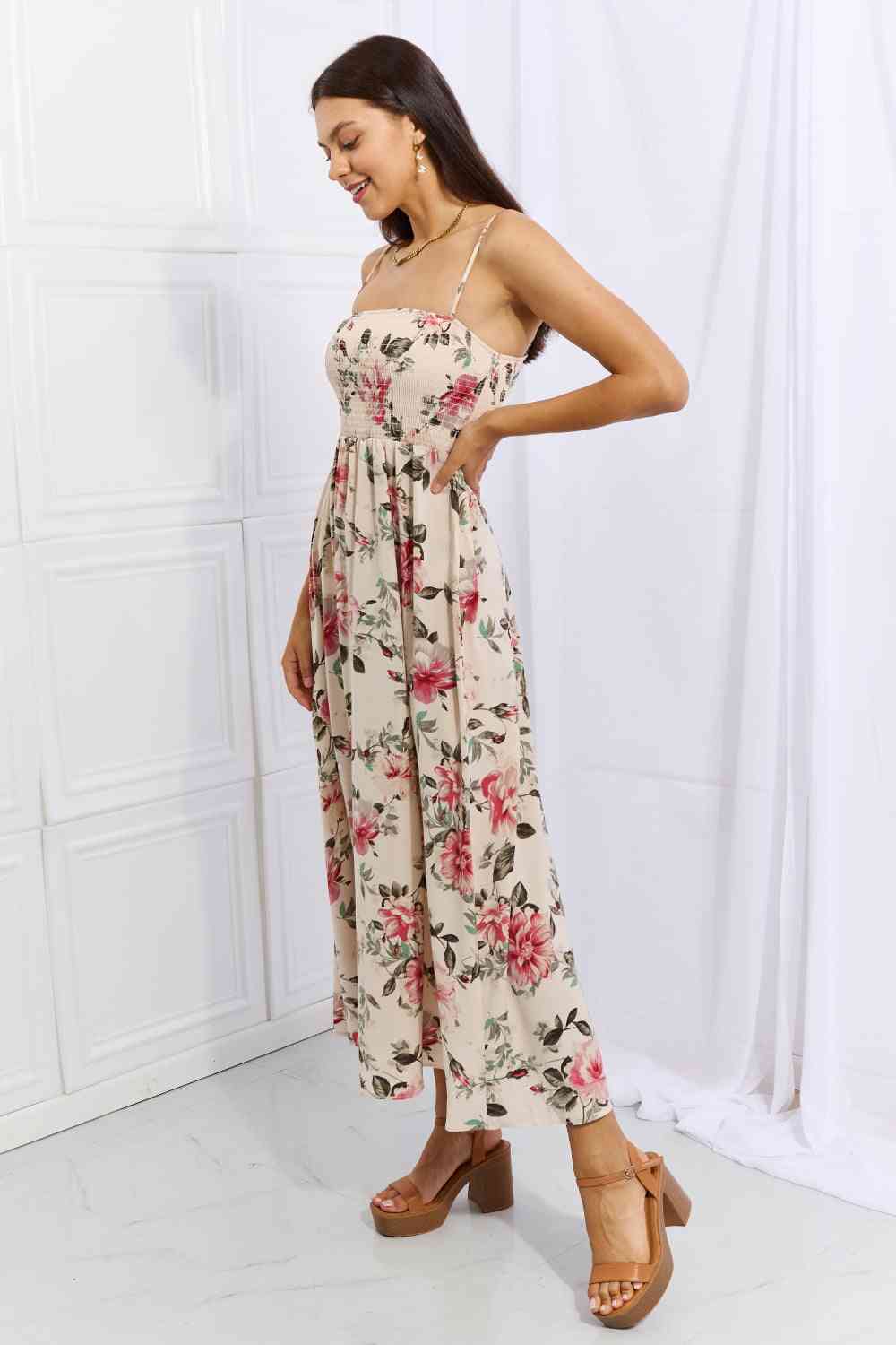 OneTheLand Hold Me Tight Sleeveless Floral Maxi Dress in Pink