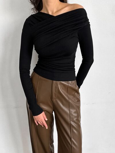 Ruched Long Sleeve T-Shirt