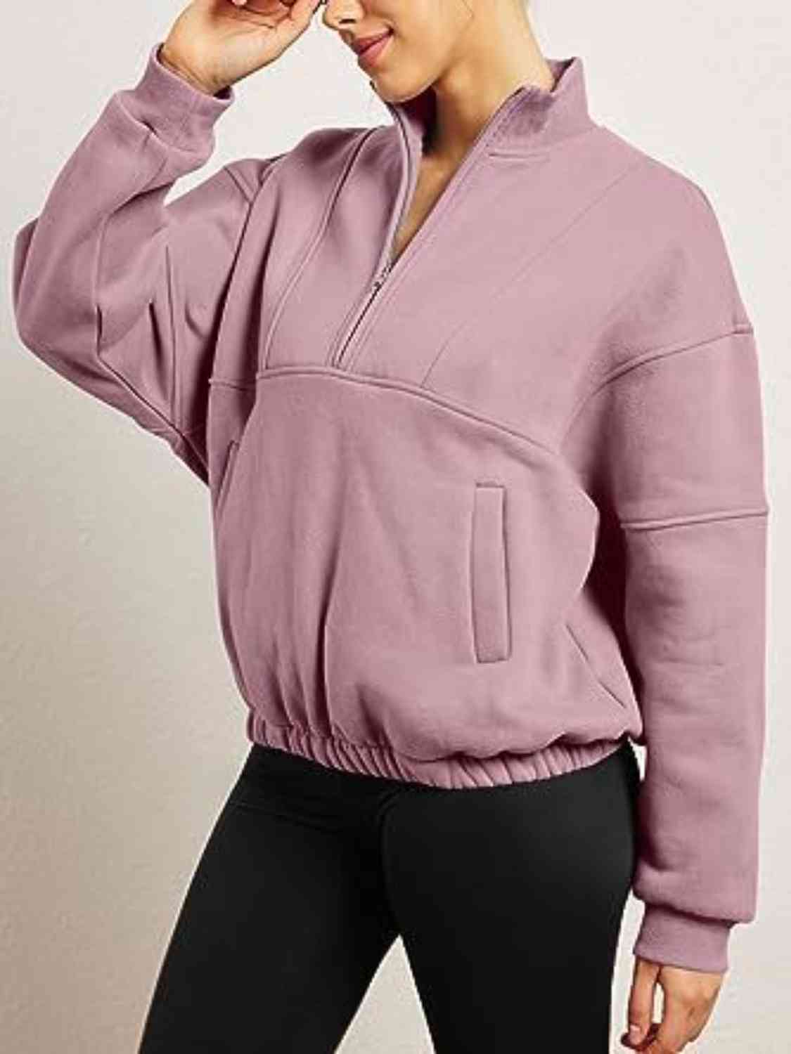 Half-Zip Long Sleeve Sweatshirt