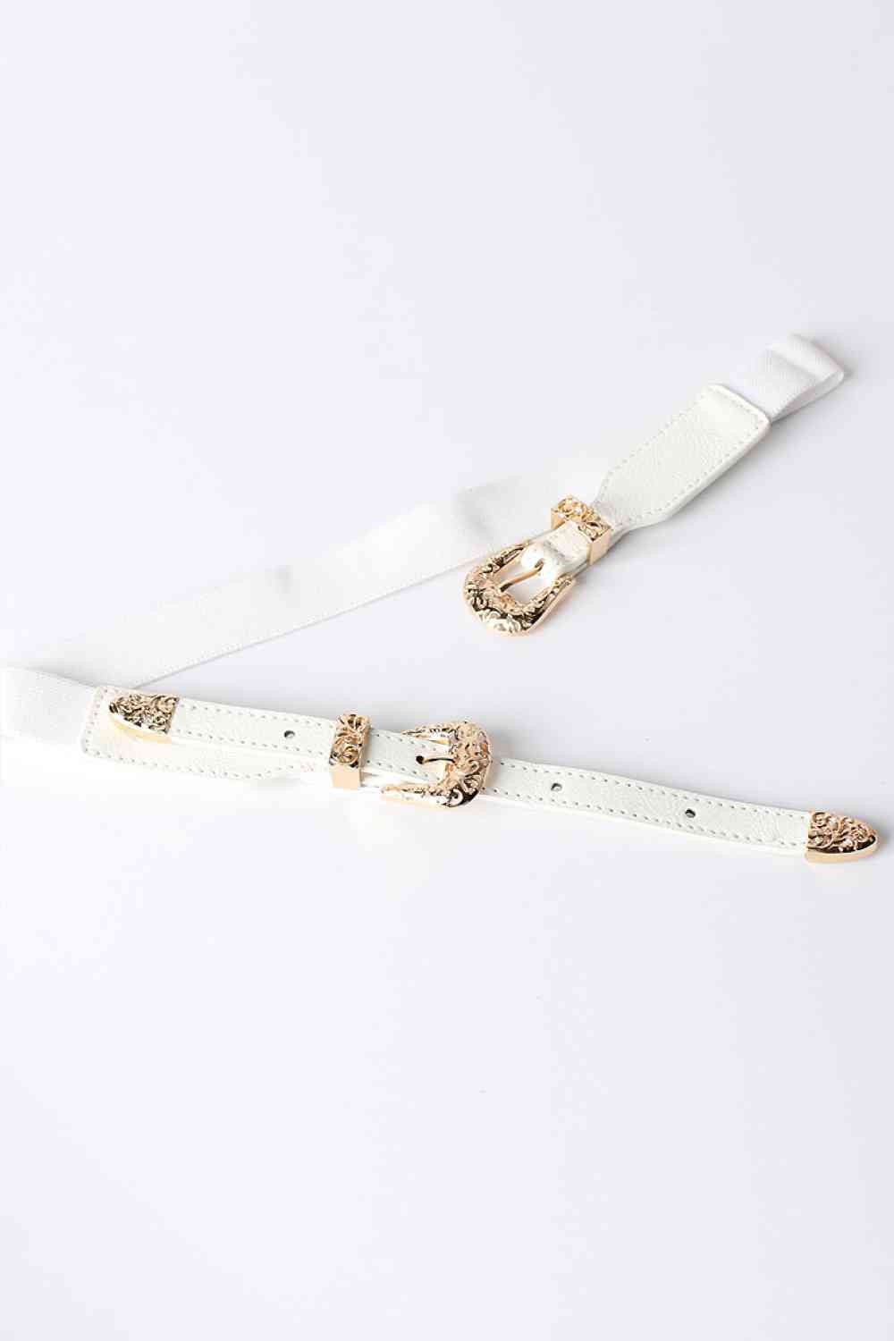 Double Buckle PU Leather Belt