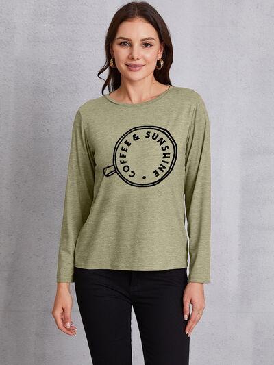 COFFEE SUNSHINE Round Neck Long Sleeve T-Shirt